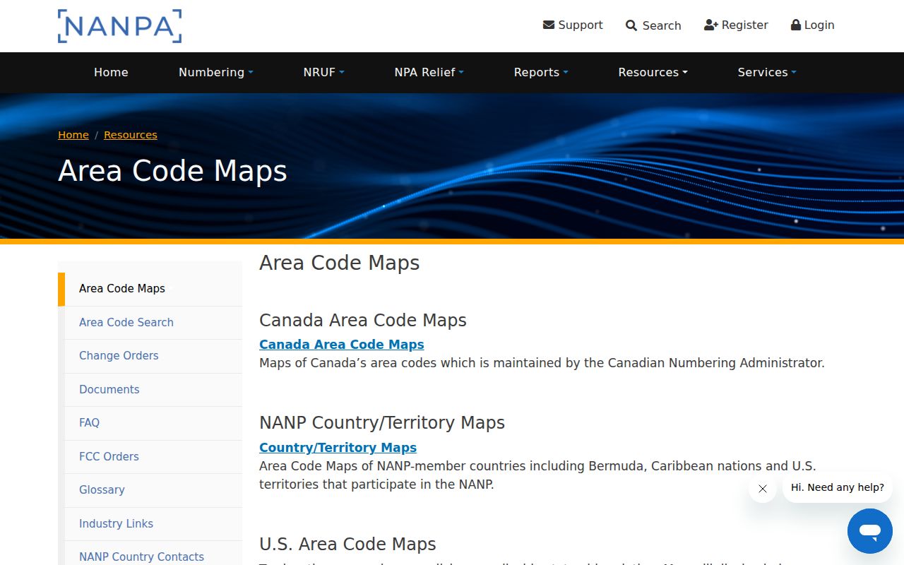 Florida phone directory source for NANPA area-code maps