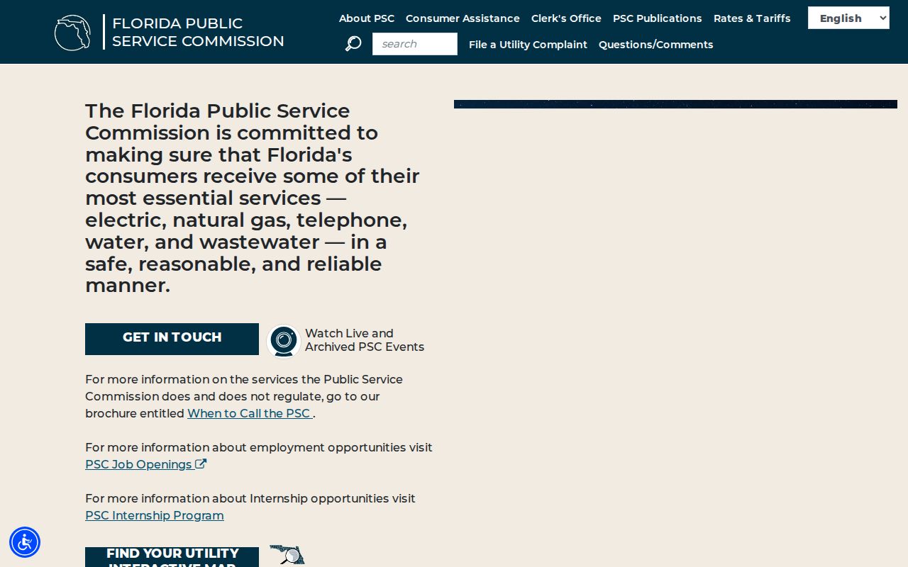 Florida phone area codes authority page at the Public Service Commission