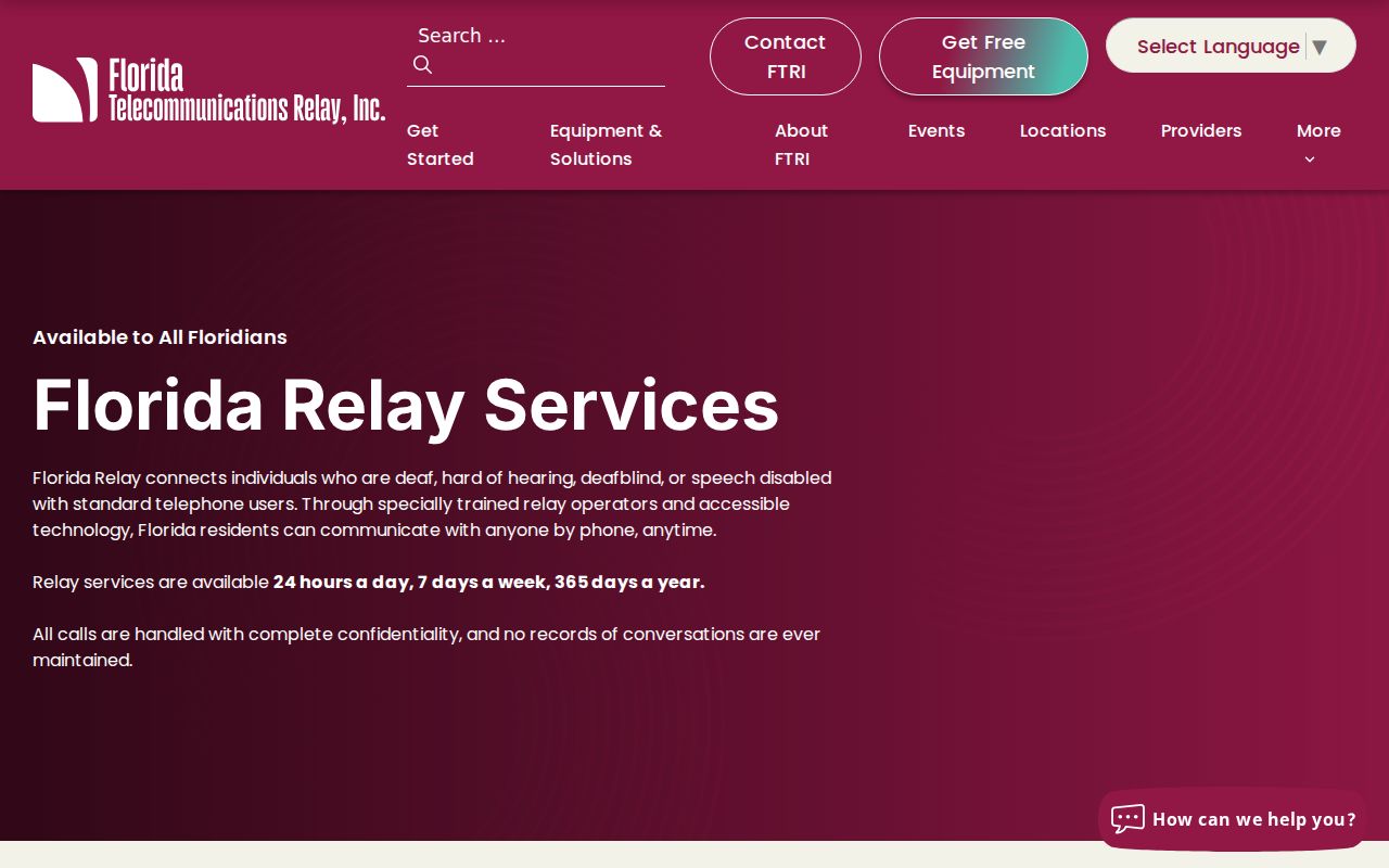Florida phone codes relay service information for 711