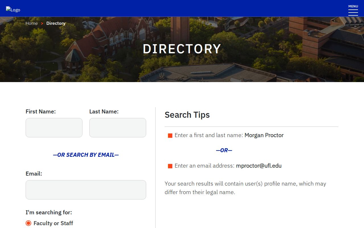 Florida phone numbers directory search at the University of Florida