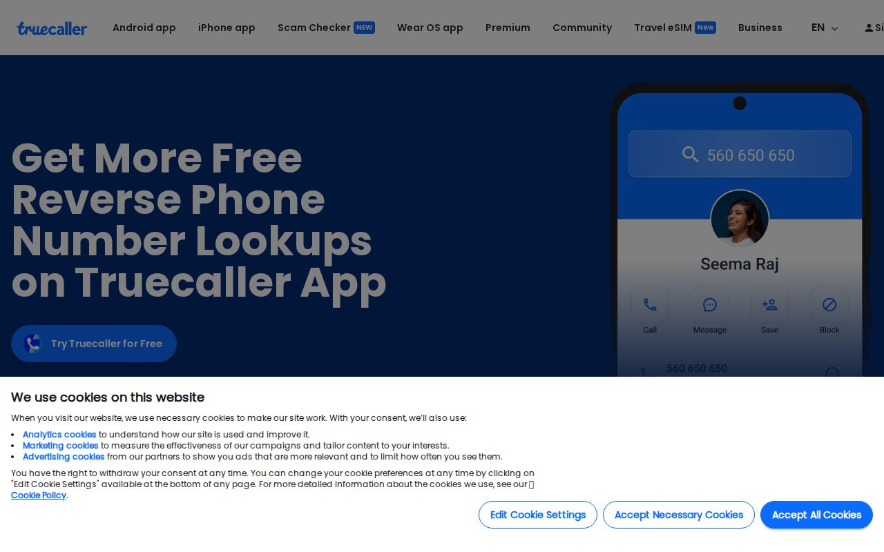 Florida phone numbers reverse lookup on Truecaller