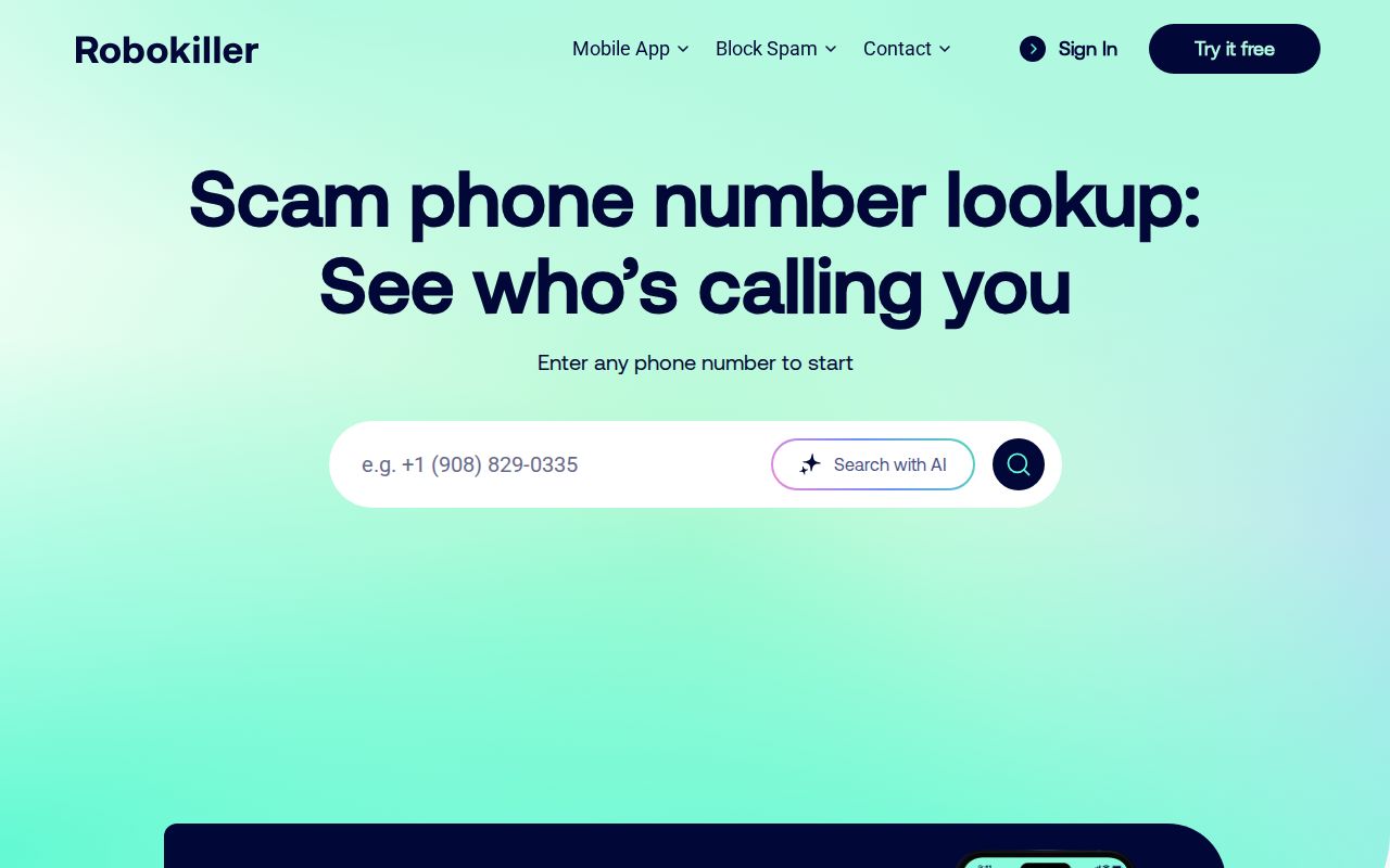 Florida phone numbers scam check on RoboKiller lookup
